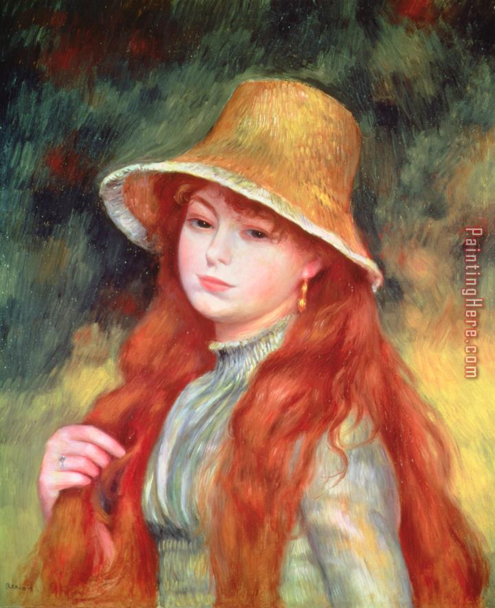 Pierre Auguste Renoir Young Girl with Long Hair